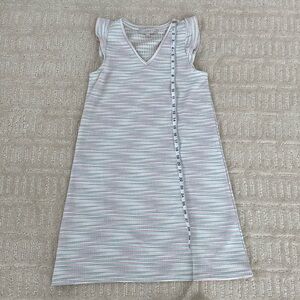 LOFT sundress with ruffle cap sleeves.